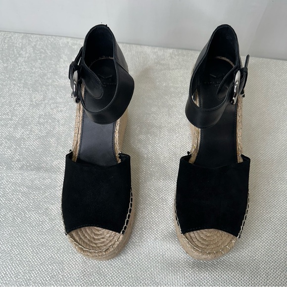 Marc Fisher ⭐️ Black Wedge Sandals Sz 10 - Picture 5 of 10